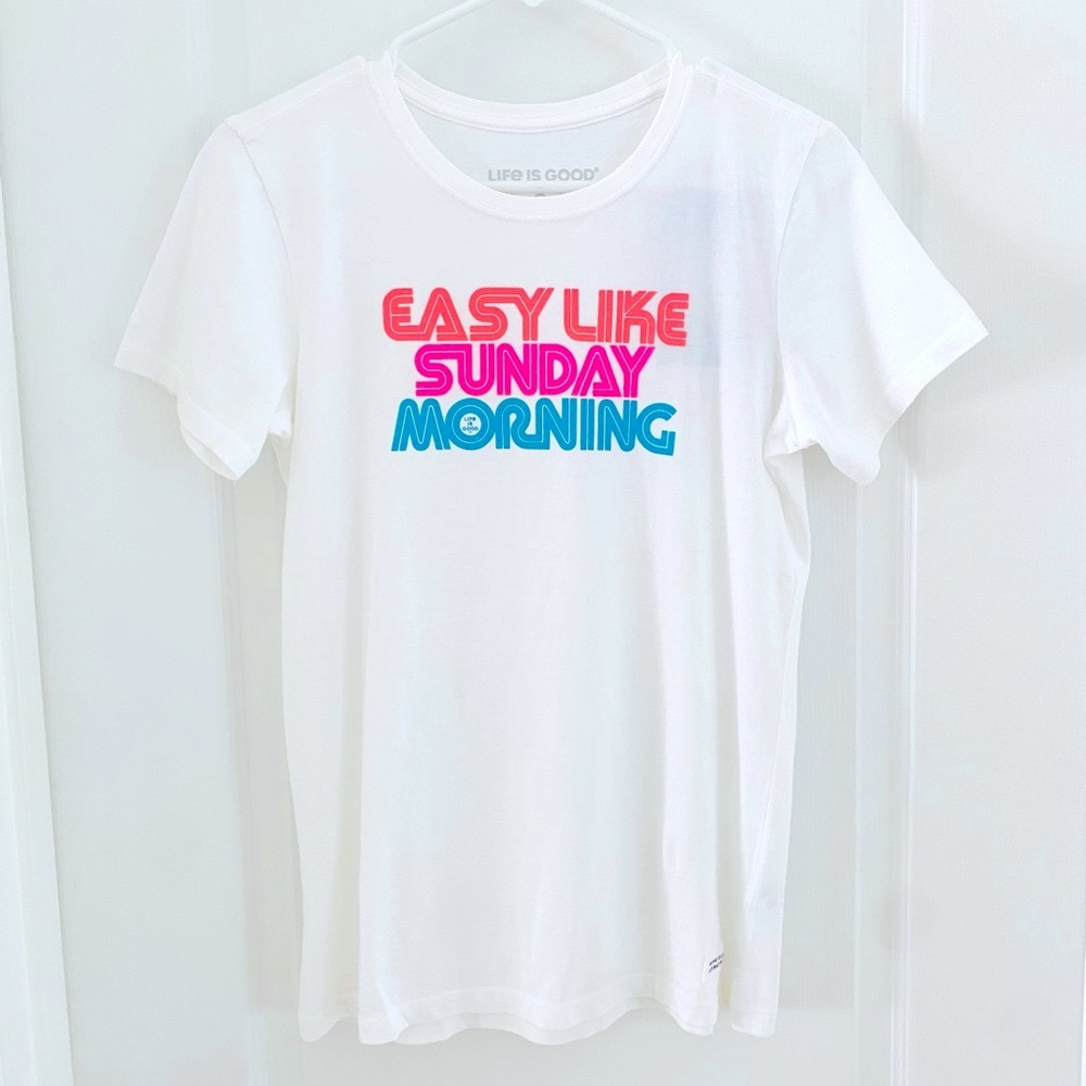 Life Is Good Crusher T-shirt - Easy Like Sunday Morning - 100% Cotton